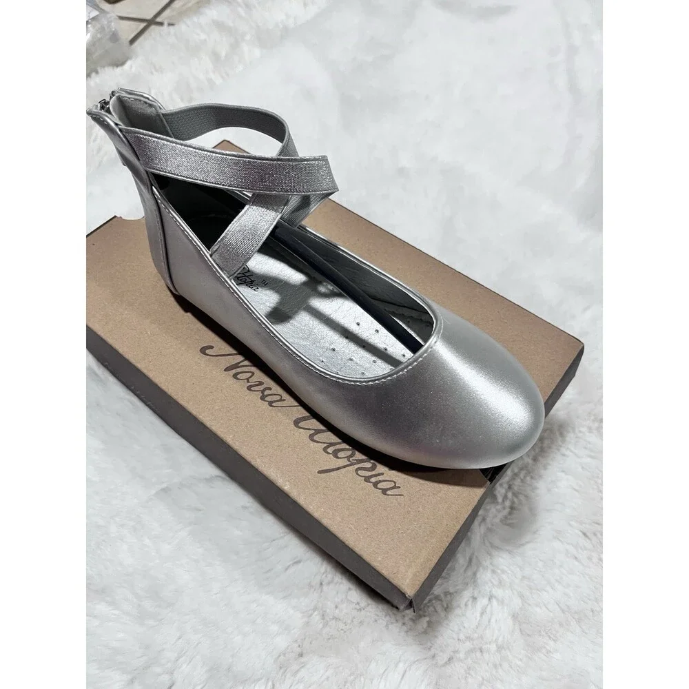 Nova Utopia Toddler Little Girls Dress Ballet Ankle Strap Flat Shoes